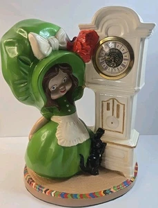 Vintage Figurine Clock 13” Byron Molds 1974 Ceramic Art Piece Retro - Picture 1 of 5