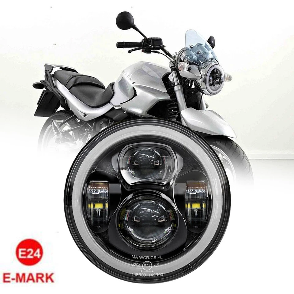7" Motorrad E24 Zertifiziert LED-Scheinwerfer Hi-Lo-Strahl für BMW R1150 Nine T - Bild 1 von 4