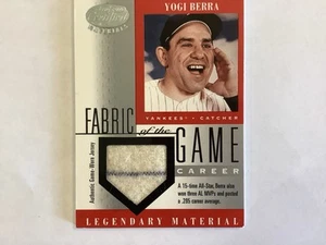 2001 Leaf Certified Material Yogi Berra Fabric #FG-29 Pinstripe Game Jersey 3/49 - Picture 1 of 16