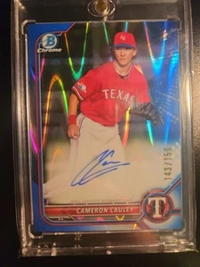 2022 Bowman Chrome - Prospect Autographs Cameron Cauley #CPA-CCY Blue RayWave... - Bild 1 von 2