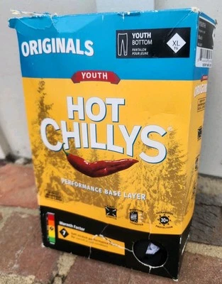 Hot Chillys Youth Originals Tight Black Bottoms, Performance Base Layer, XL, New - Image 1 of 4