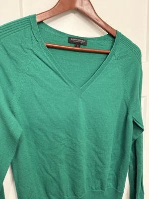 Banana Republic Mujer 100% Lana Merino Suéter Mediano Verde Kelly Foto 1 de 4