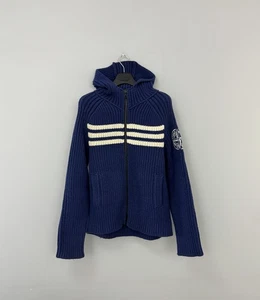 Vintage Stone Island 2005 Heavyweight Wool Knit Cardigan Zip Hoodie Big Logo M-L - Bild 1 von 14