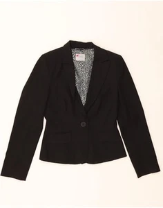 OASIS Womens 1 Button Blazer Jacket UK 8 Small Black Polyester AX05 - Picture 1 of 3