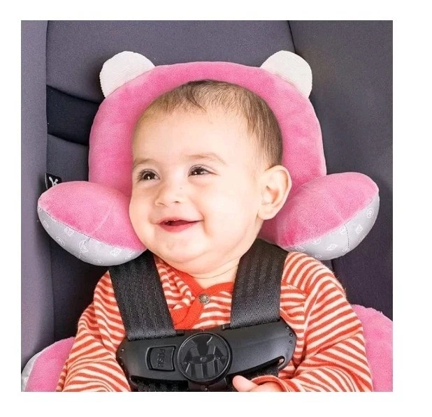 Almohada de apoyo para la cabeza de bebé Benbat para asiento de coche, cochecito - rosa - ¡Solo almohada para la cabeza! Foto 1 de 4