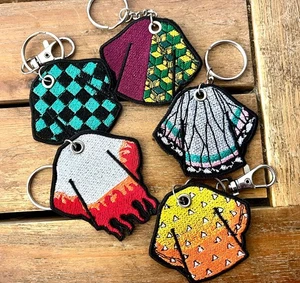 Demon Slayer Haori Coat Embroidered Keychain Hashiras Tanjiro Anime Handmade - Picture 1 of 6