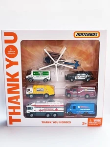 2020 MATCHBOX DIECAST SET - THANK YOU HEROES SERVICES TRUCKS & CHOPPER- UNOPENED - Picture 1 of 11