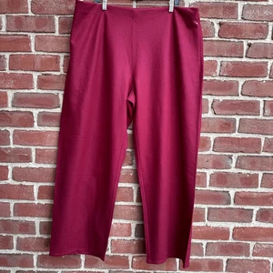 Eileen Fisher Women's $228 Boiled Wool Jersey Straight Pant in Redwood 2X - Picture 1 of 13
