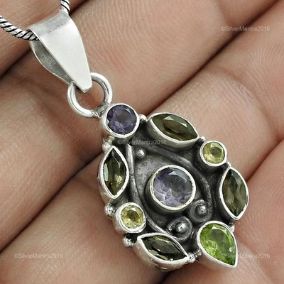 Krone Chakra Rauchige Quarz Sterlingsilber Einfassung Tochter Geschenk Hochzeit - Bild 1 von 4