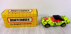 1993 MATCHBOX SUPERFAST #1 MB1 DODGE CHALLENGER Yellow Green Original Box EXC. - Picture 1 of 7