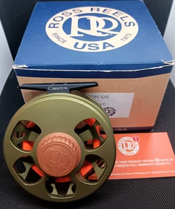 ROSS CIMARRON FLY REEL, MATTE OLIVE, 5-6 WT, MINT, UNREGISTERED W/BOX AND CASE - Picture 1 of 4