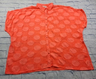 La Blanca WOMENS ONE SIZE Cover Up Mod For Dot Tunic Hot Coral Shirt Dress - Image 1 of 4