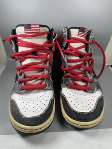 Nike SB Dunk High Premium USA 313171-100 Size 10 Men Distressed Denim - Picture 1 of 13