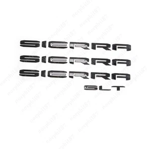 NEW 4PC Gloss Black GMC Sierra Emblem badge 2019-26 GMC Sierra 1500 SLT 4X4 - Bild 1 von 5