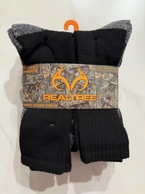 Realtree Men's Work Crew Socks Shoe Size 6-12 Cushioned Hunting 10 Pack NEW - Image 1 of 4