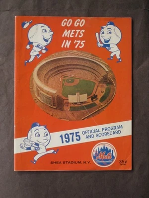 1975 METS PROGRAM SCORECARD CLEAN  ORANGE COVER  SUPER RARE - Image 1 of 4