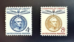 TWO 1959 JOSE DE SAN MARTIN CHAMPION OF LIBERTY STAMPS MNH SCOTT 1125 1126 MINT - Picture 1 of 4