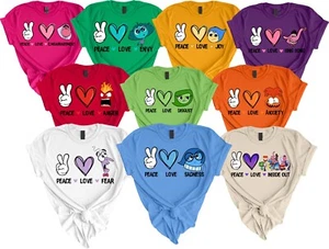 Peace Love, Personajes Rostros Inside Out Película Halloween Navidad Camisetas - Imagen 1 de 6