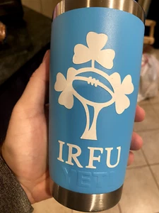 IRFU Transfer White Sticker Ireland Rugby Shamrock Car Window 4" - Picture 1 of 2