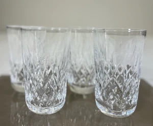 Set of 4 Waterford Crystal Lismore Glass Tumblers Rounded Bottom 5" Charity - Picture 1 of 12