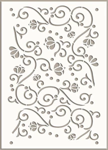 Floral Stencil Allover Pattern Reusable Vintage Furniture Wall Cardmaking FL88 - Picture 1 of 17