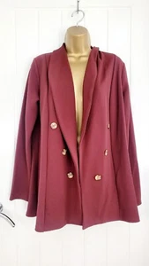 PLT PRETTYLITTLE THING size 12 NEW lightweight burgundy jacket blazer - Picture 1 of 2