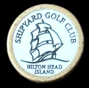 Shipyard Golf Club 3/4" Brass Stem Golf Marker Hilton Head Island, SC - Vintage - Picture 1 of 4