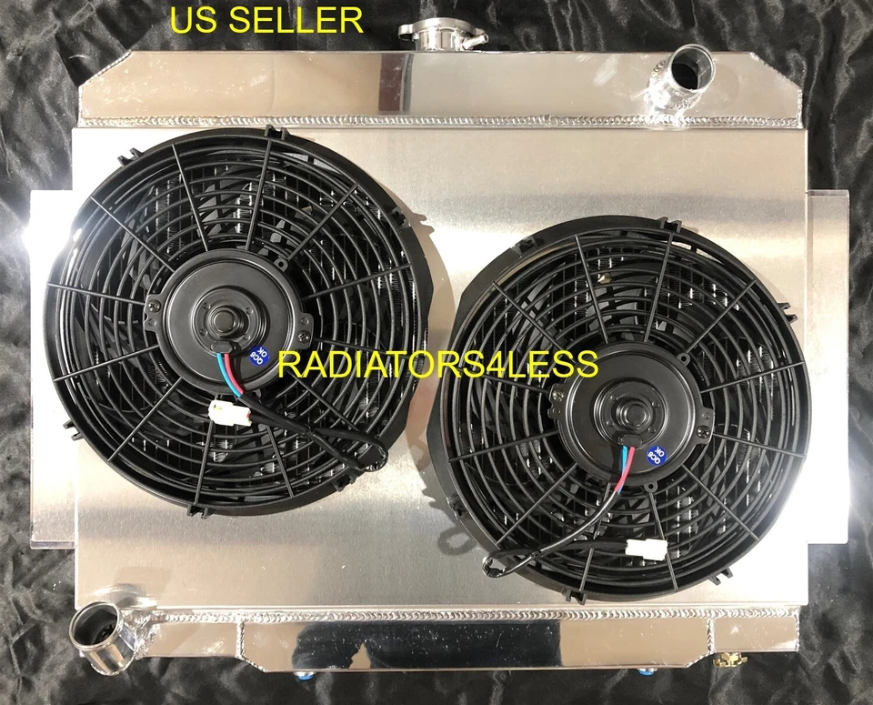 CAMPEÓN CUBIERTA RADIADOR ALUMINIO 3 FILAS Y VENTILADORES 12" 1972-1986 JEEP CJ5 CJ6 CJ7 Foto 1 de 2