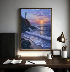 Coastal Serenity | Ocean Seascape Painting, Art Print, Wall Art - Picture 1 of 3