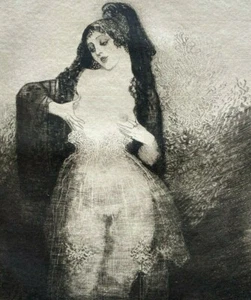1928 NORMAN LINDSAY, THE TALKING BREASTS, ORIGINAL HAND GRAVURE 1/550 FREE EXPR - Picture 1 of 2
