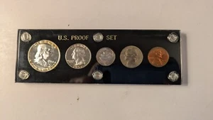 1951 U. S. MINT PROOF SET in Black Capitol Holder 5 coins (3 are 90% silver) - Picture 1 of 12