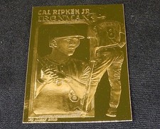 Cal Ripken, Jr. ~ 22k Gold Foil Baseball Card, 1995, Plastic Holder, w/Serial#
