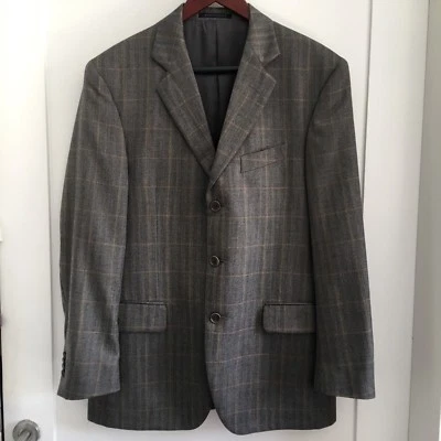 Abrigo Blazer Deportivo Lubiam Para Hombre Mezcla Seda Cachemira Cuadros 38 Corto 3 Botones Foto 1 de 4