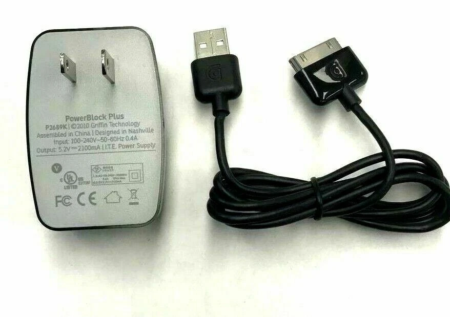 OEM Griffin Power Block Plus Wall Charger and Cable For Samsung Galaxy Tab 10.1 - Image 1 of 4