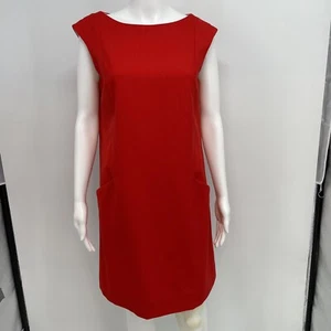 KATE SPADE Maraschino Sallie Shift Dress Sz 8 Wool Red Lined Pockets - Picture 1 of 16