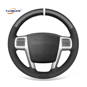 Cubierta de volante de gamuza de fibra de carbono para Chrysler 200 300 Grand Voyager #TAXA - Imagen 1 de 12