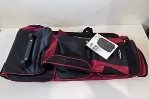 NEW OPEN BOX Travelers Club 30" RED BLACK Adventure Upright Rolling Duffel Bag - Picture 1 of 4