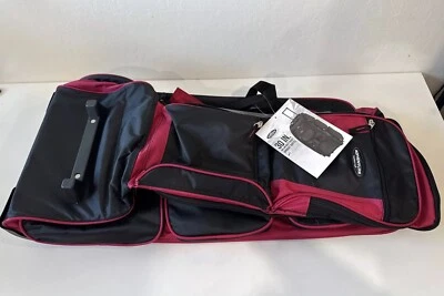 NEW OPEN BOX Travelers Club 30" RED BLACK Adventure Upright Rolling Duffel Bag - Image 1 of 4