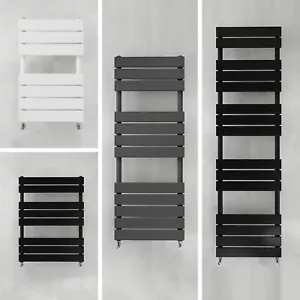 Designer Flat Panel Heated Bathroom Towel Rail Radiator Warmer Heating All Size - Picture 1 of 65