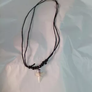 3 Collares Negro Ajustables Étnico Con Diente De Tiburón Real Tribal Surfista - Imagen 1 de 2
