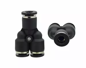10 x 1/4" OD Union Y One Touch Connect Push In to Connect Luftschlauchverschraubung - Bild 1 von 3
