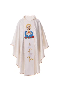 Immaculate Heart of Mary Chasuble Gothic Vestment & Stole - Picture 1 of 2