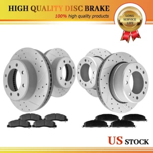 Front Rear Brake Rotors & Ceramic Brake Pads For 2009 - 2018 Dodge Ram 2500 3500 - Picture 1 of 10