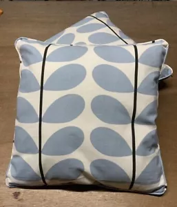 Cuscino Orla Kiely due steli blu polvere 16", tubo, cerniera e imbottitura - Foto 1 di 2