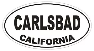 Carlsbad California Oval Bumper Sticker or Helmet Sticker D2787 Euro Oval - Picture 1 of 1