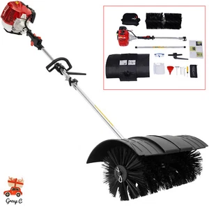 52CC Gas Powered Brush Broom Sweeper Handheld Driveway Cleaning Turf Lawn Grass - Picture 1 of 24