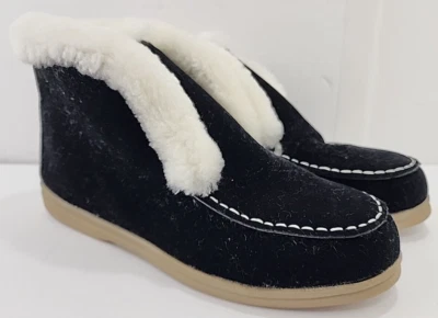 Zapatillas Rosy Mujer Talla 7 Negras Forradas de Piel Sintética Interior/Exterior Sin Cordones NUEVAS Foto 1 de 4