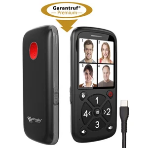 simvalley 5-Tasten-Senioren- & Kinder-Handy mit Garantruf Premium, LED und Radio - Bild 1 von 10