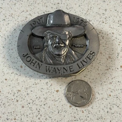 Vintage John Wayne Lives The Duke 1907 1979 Buckles Of America 172 Belt Buckle - Image 1 of 3
