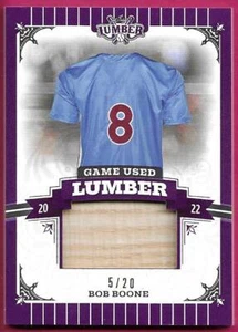 2022 Leaf Lumber Baseball BOB BOONE #GUL-10 Game Used Lumber Bat 5/20 - Picture 1 of 2